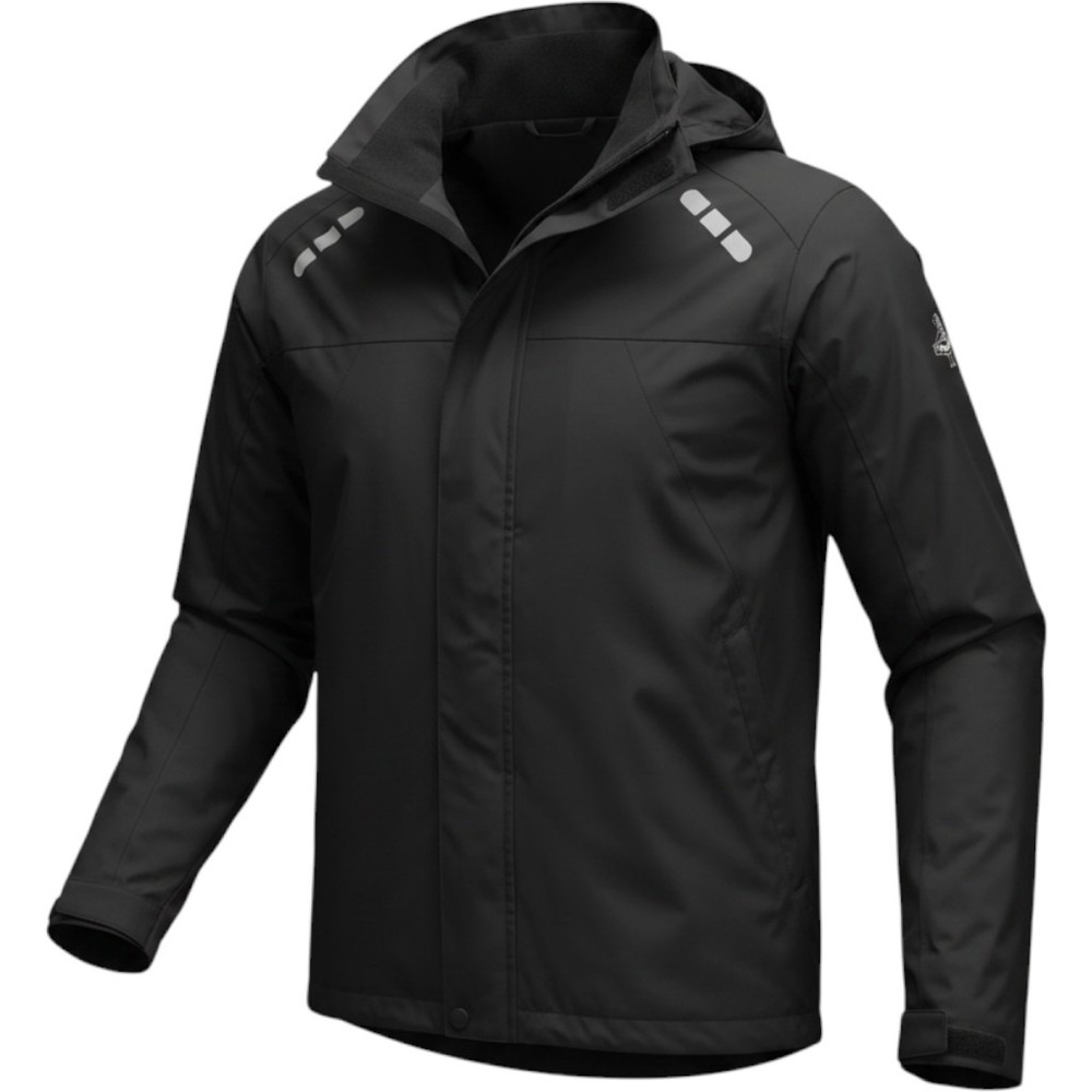 RefrigiWear Rain Jacket Waterproof Raincoat Utility Detachable Hood Reflective L